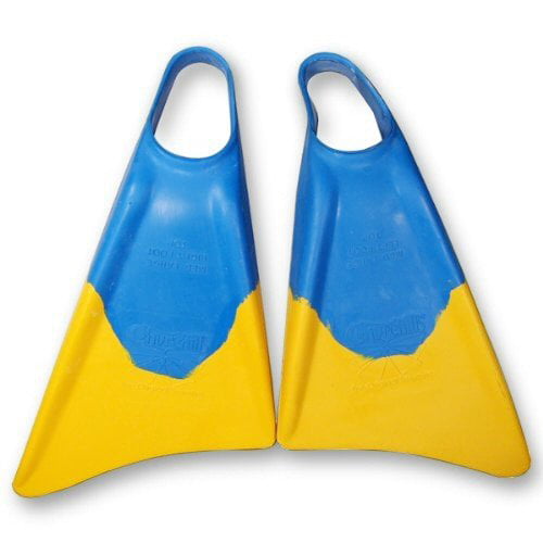 - Perfect for catching waves Blue/Yellow bodysurfing - Size: Medium/Large M/L Churchill Makapuu Fins whether bodyboarding travel fins swimming casual swimmers or tight space snorkeling ect.